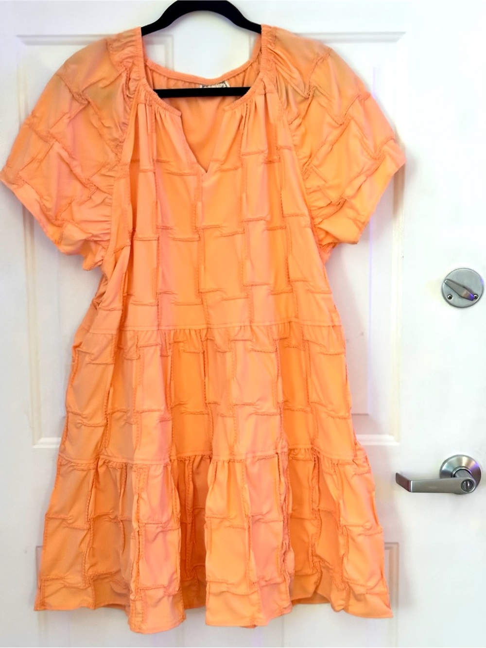 Women's Peach Tiered Ruffle Casual Dress new without tags.